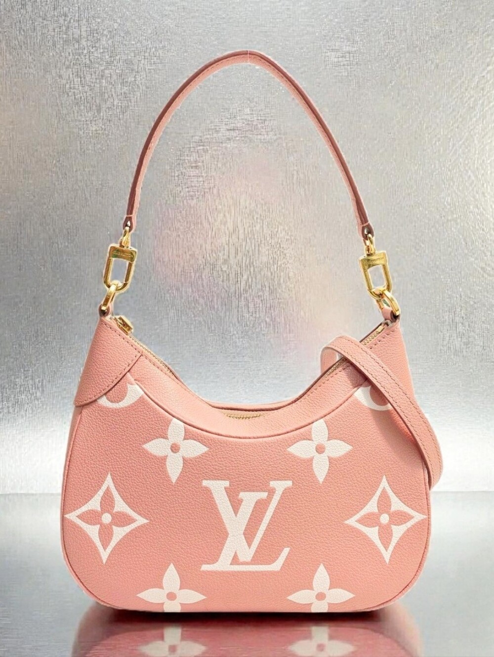 Louis Vuitton Bagatelle Bicolor Monogram Empreinte Leather Pink Crossbody Bag